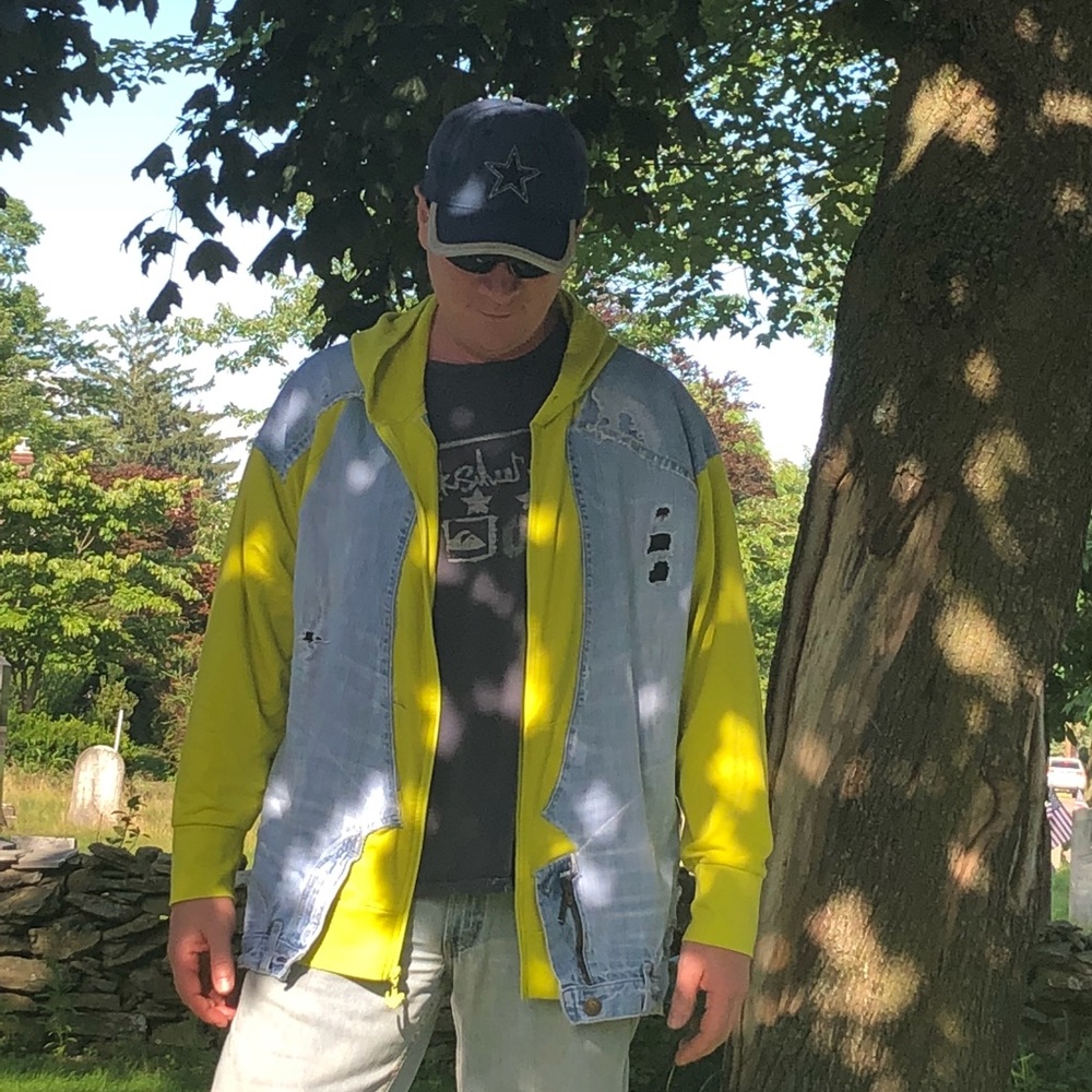 Acid Green Denim/Hoodie Hybrid